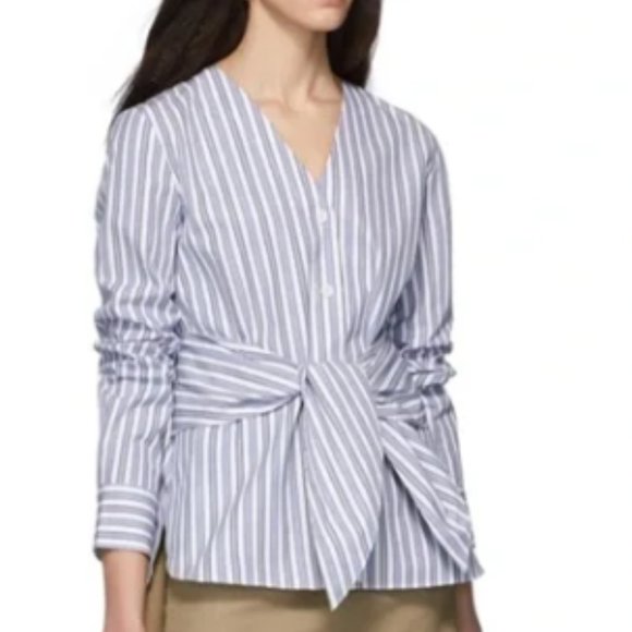 Tibi Liam Striped tie front button down blouse - Picture 13 of 13